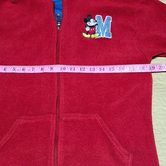 Vintage Disney Mickey Mouse embroidered fleece zip up hooded sweatshirt size M - Picture 8 of 9